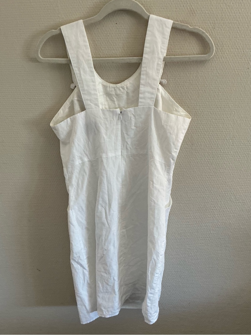 Vintage Off White Sleeveless Dress  with Crochet Neckline Small— Voom by Joy Han - Picture 5 of 8